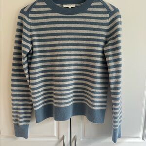 Vince 100% Cashmere blue & soft grey crewneck sweater